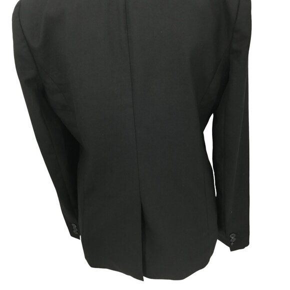 J Crew Factory Black Lightweight Wool Blazer Size 6 Lined Jacket Career 2 Button - Picture 10 of 13